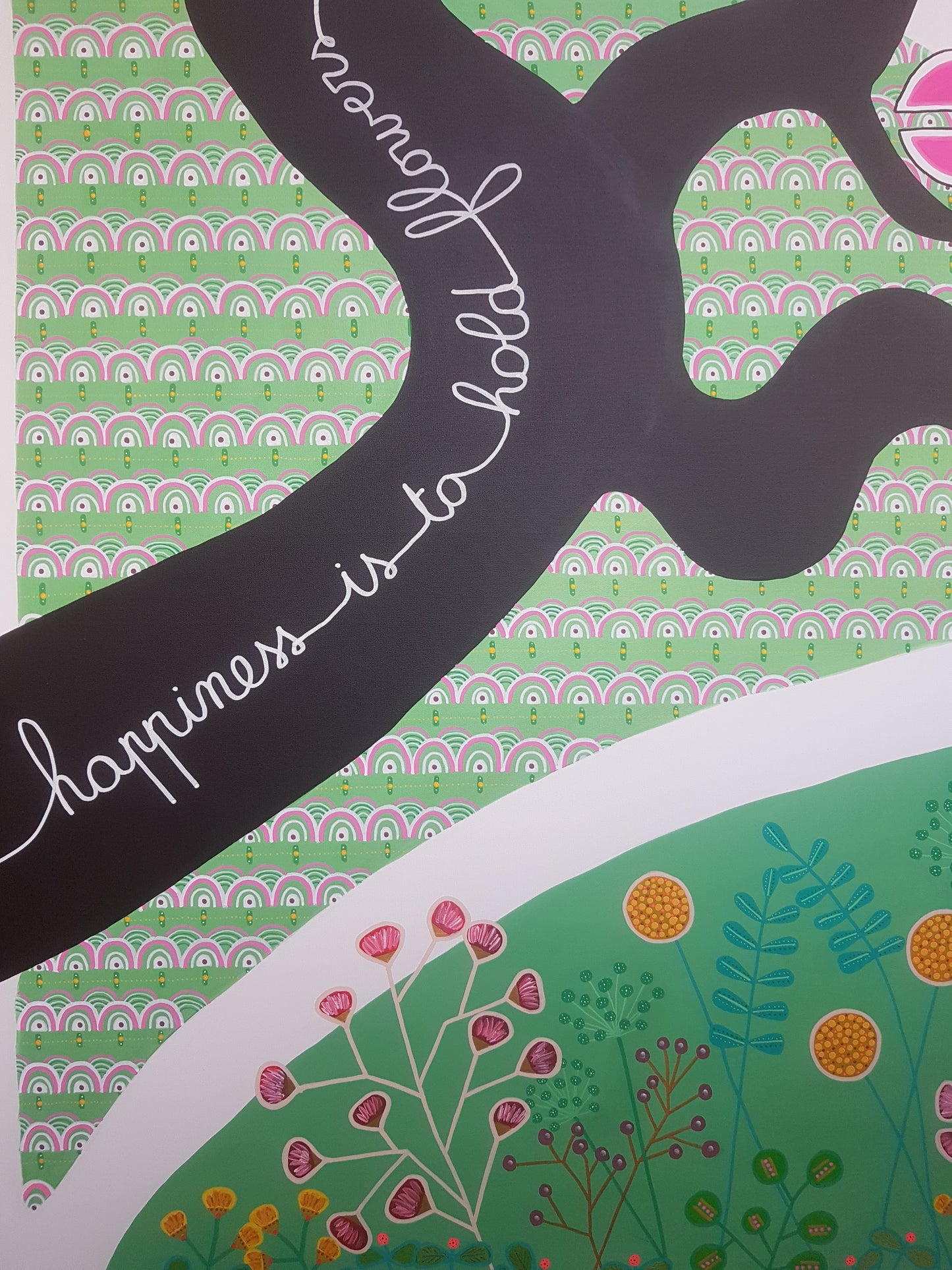 Happiness is to hold flowers in both hands, 132 x 160 cm