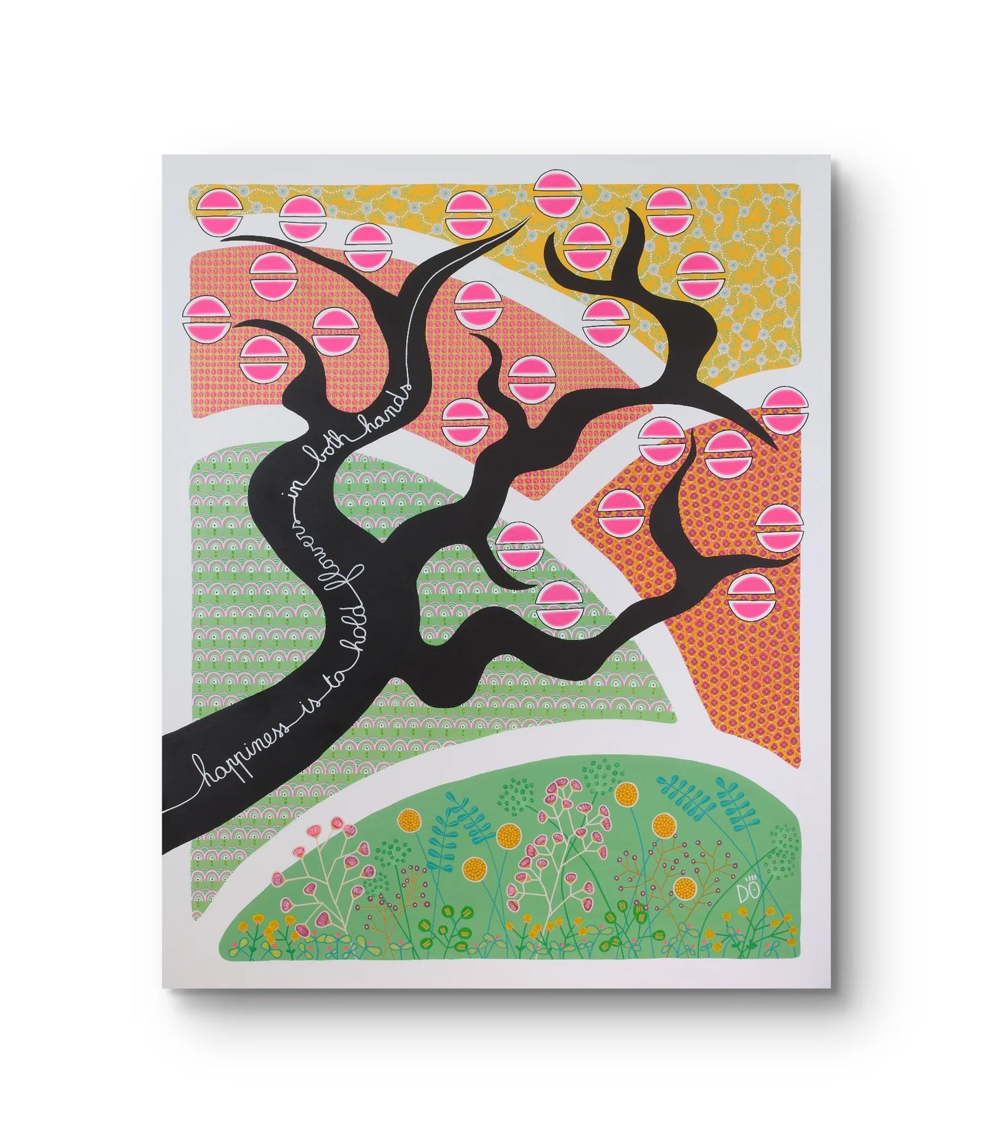 Happiness is to hold flowers in both hands, Japan – Original Painting, 132 x 160 cm