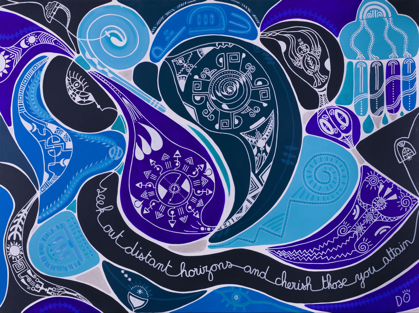 Seek Out Distant Horizons and Cherish Those You Attain, Polynesia – Original Painting, 97 x 130 cm