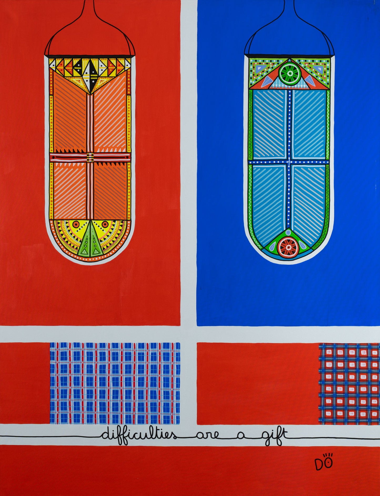 Difficulties Are a Gift, Maasai – Original Painting, 89 x 116 cm