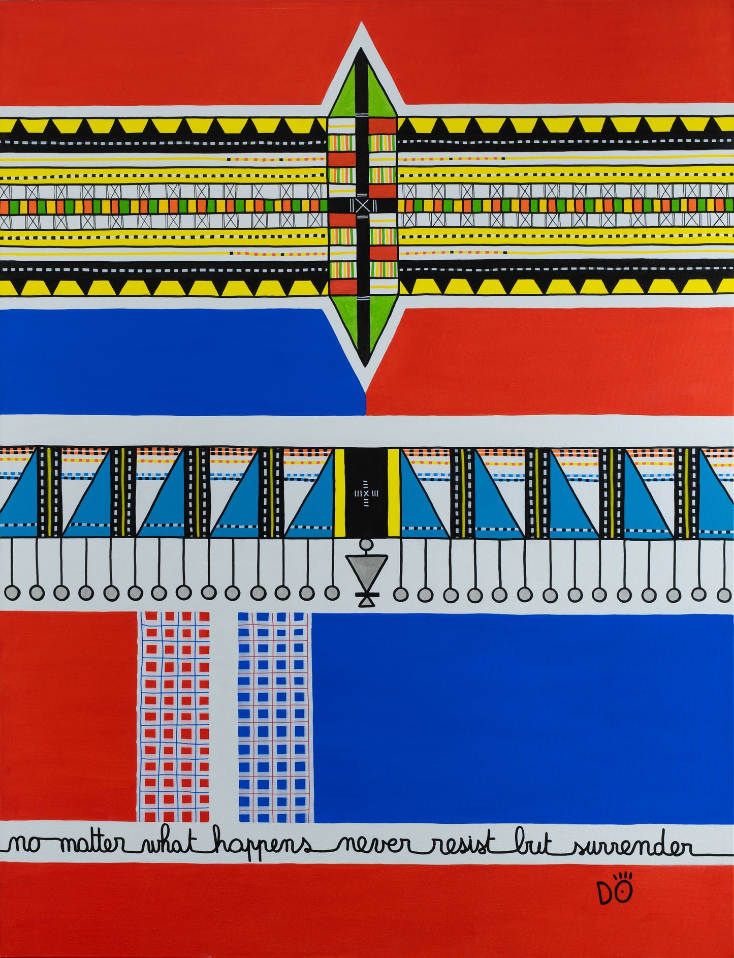 No matter what happens, never resist but surrender, Maasai – Original Painting, 89 x 116 cm