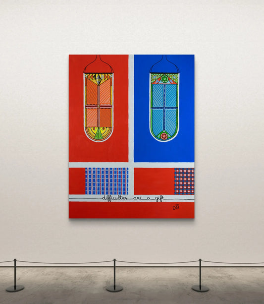 Difficulties Are a Gift, Maasai – Original Painting, 89 x 116 cm