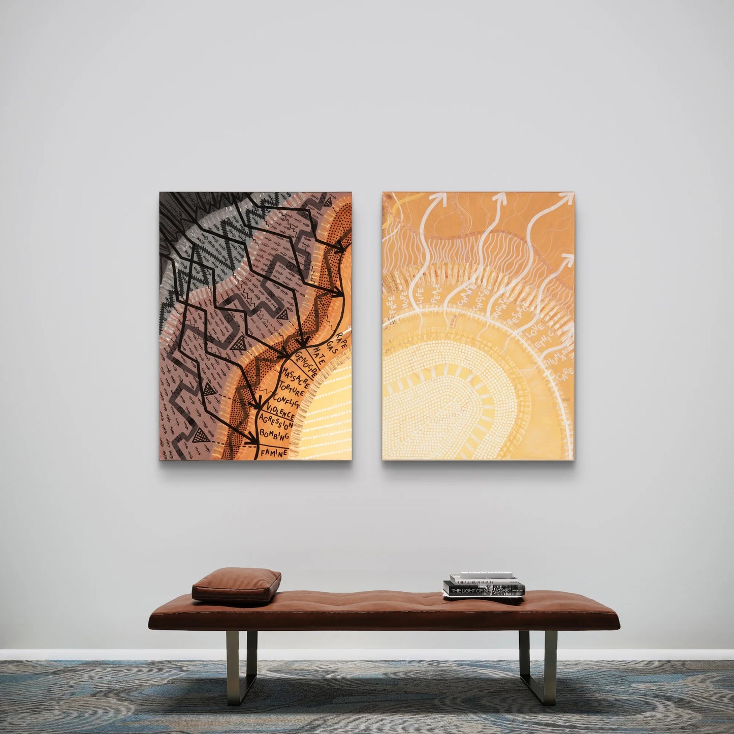 Light and shadow, both canvases – Original Paintings, 100 x 70 cm