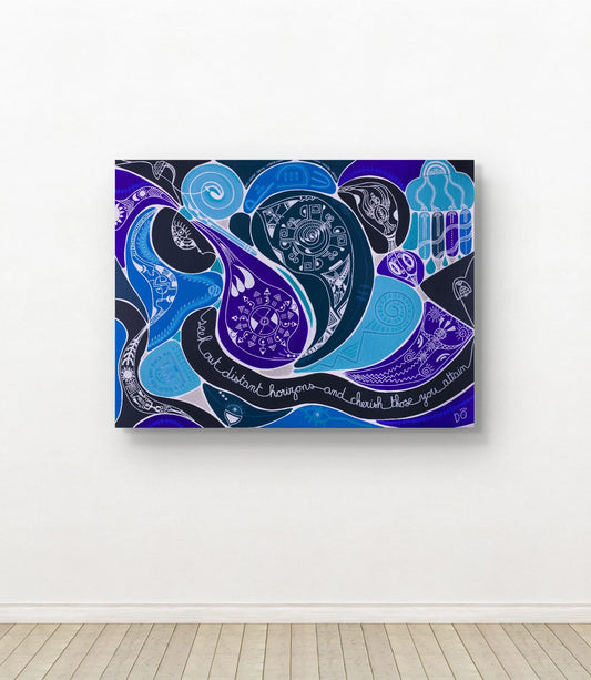 Seek Out Distant Horizons and Cherish Those You Attain, Polynesia – Original Painting, 97 x 130 cm