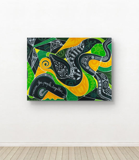 Weave the People Together – Original Painting, 97 x 130 cm