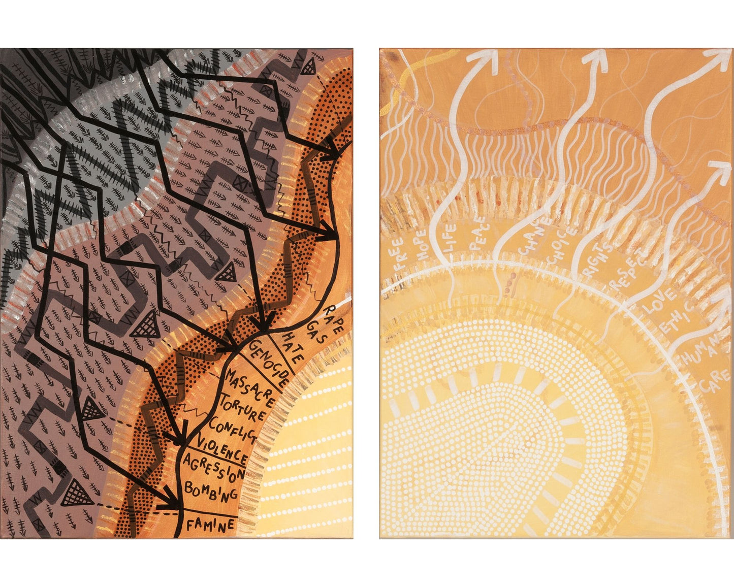 Light and shadow, both canvases – Original Paintings, 100 x 70 cm